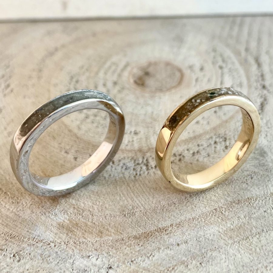 Anillo relleno de cenizas de difunto en oro 18k