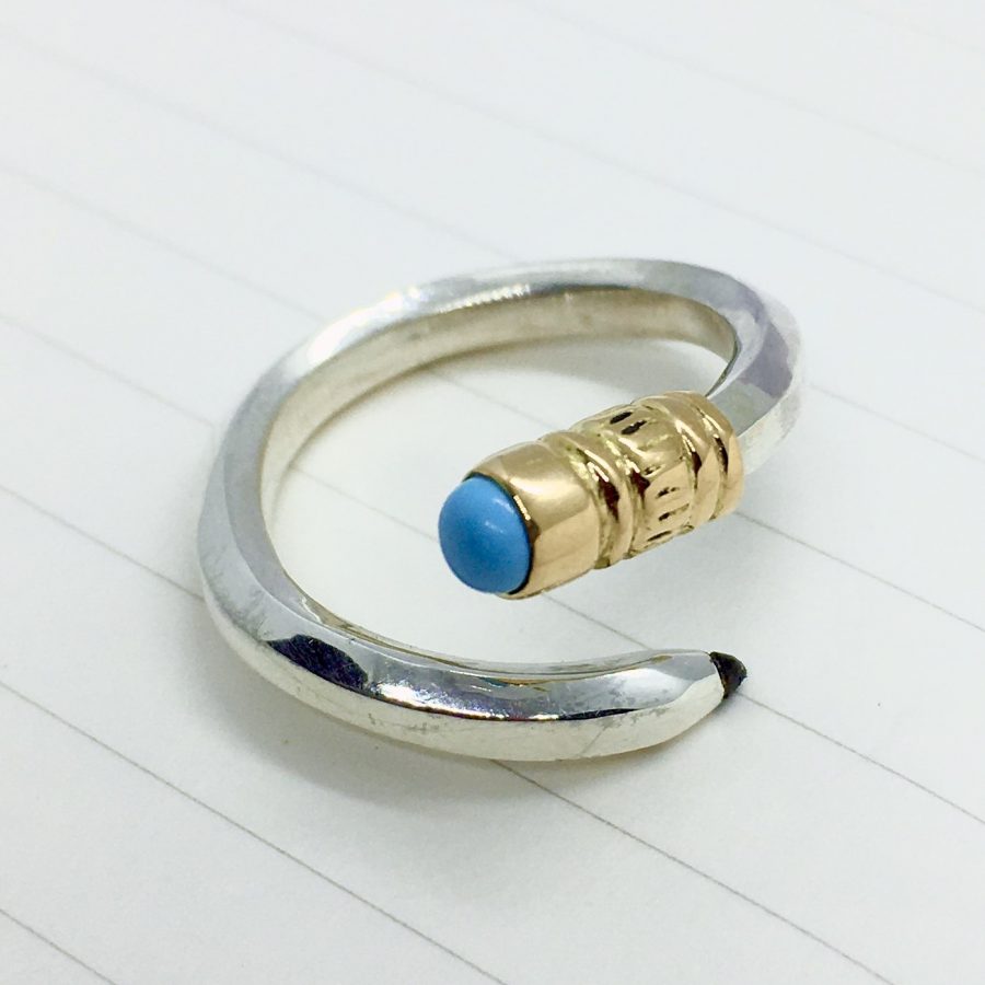 Anillo lápiz plata de ley