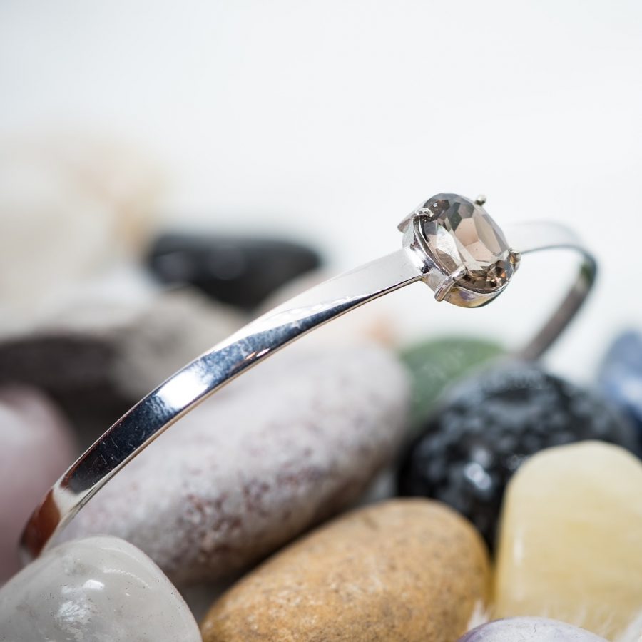 PULSERA DE CAÑA EN PLATA DE LEY BAÑADA EN RODIO