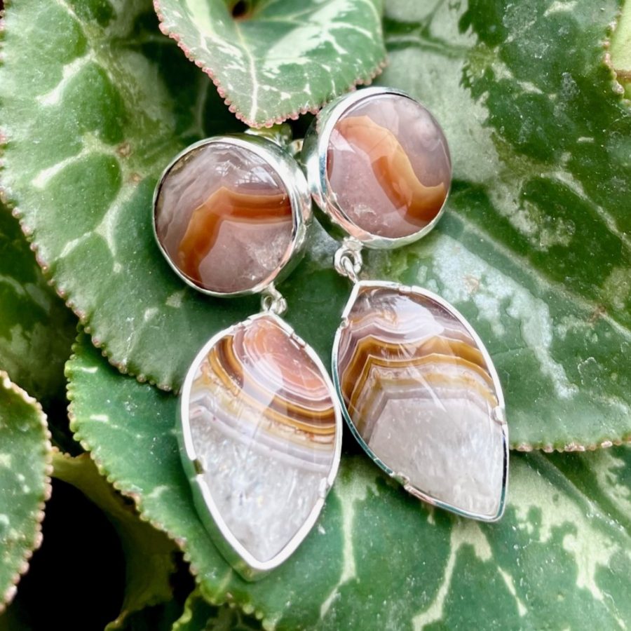 PENDIENTES CON ÁGATAS AGUA NUEVA