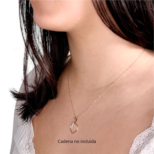 Colgante oro 9k corazón 14mm con circonita