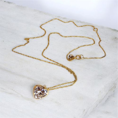 Collar oro 9k con colgante corazón 10mm