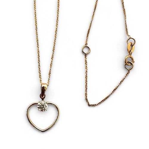 Collar oro 9k con colgante corazón 14mm